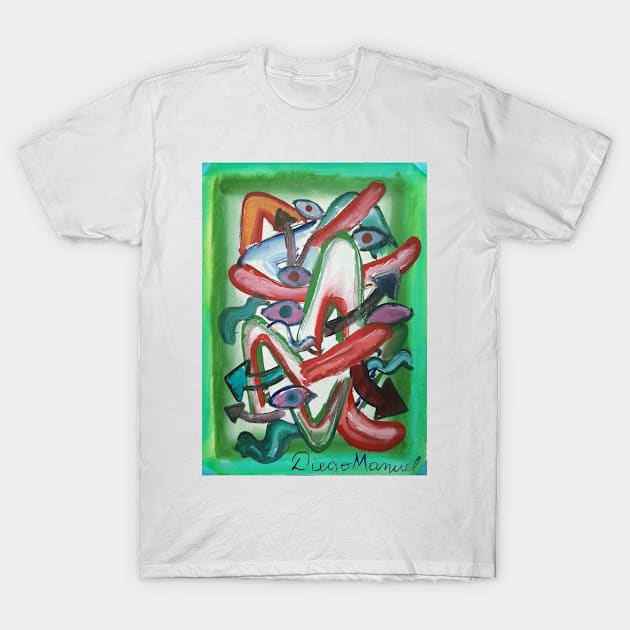 Shapes, arrows, eyes and tongues 2 T-Shirt by diegomanuel